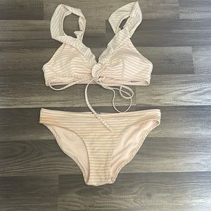 Pink/grey stripe Bikini